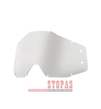 100% CLEAR REPLACEMENT LENS W/ MUD VISOR FOR 100% ACCURI FORECAST GOGGLES