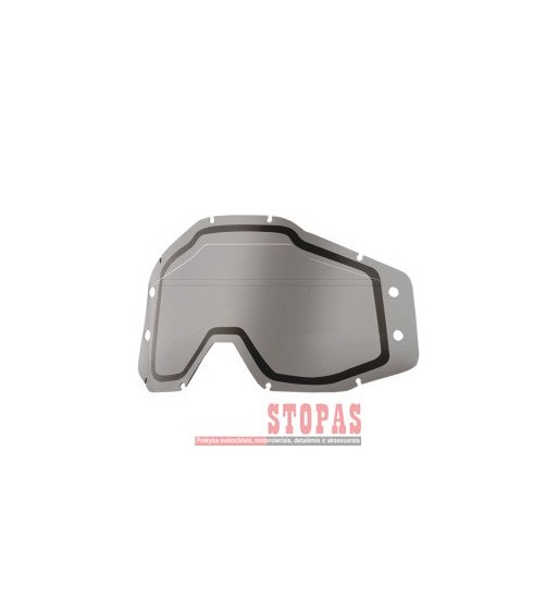 SMOKE SONIC BUMPS DUAL REPLACEMENT LENS W/ MUD VISOR FOR 100% ACCURI FORECAST GOGGLES