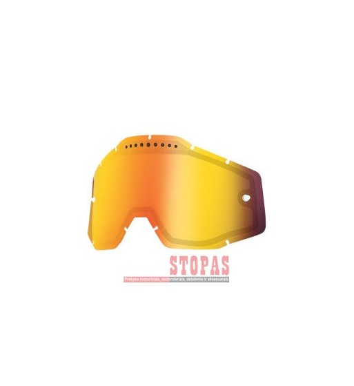 100 % STIKLIUKAS AKINIAMS MIRROR RED VENTED DUAL REPLACEMENT