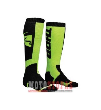 THOR kojinės YOUTH MX S8Y SOCK BLACK/LIME ONE SIZE