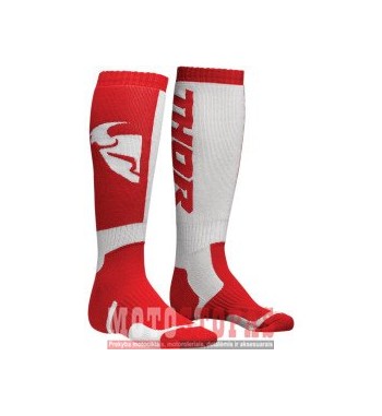 THOR kojinės YOUTH MX S8Y SOCK RED/WHITE ONE SIZE