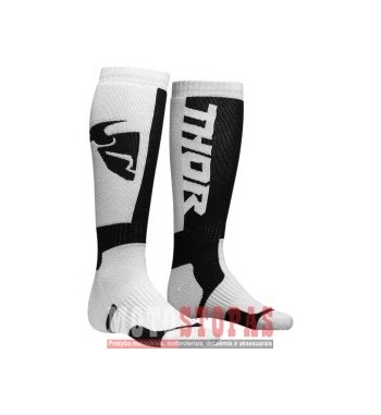 THOR YOUTH MX S8Y SOCK WHITE/BLACK ONE SIZE