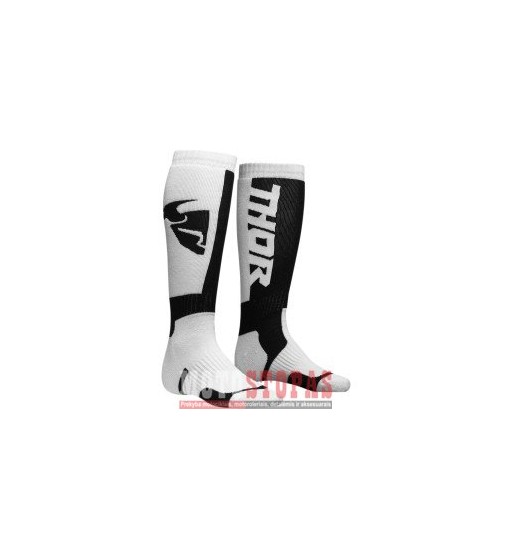 THOR YOUTH MX S8Y SOCK WHITE/BLACK ONE SIZE